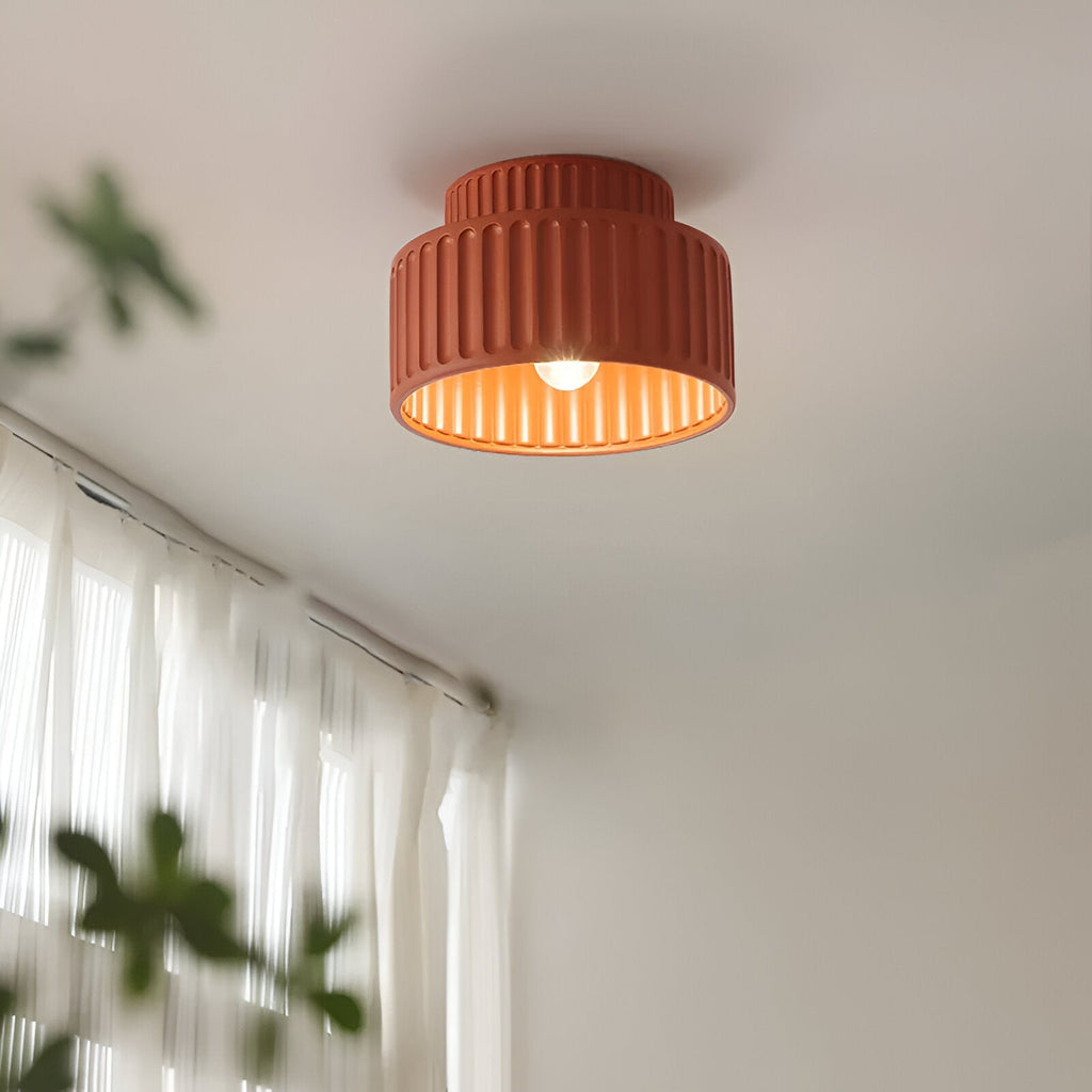 Ceiling light - Ribbed resin design - Timeless elegance for any room