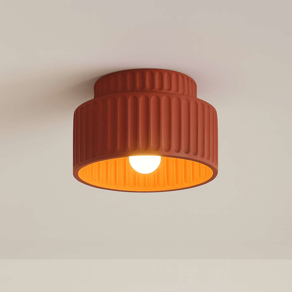 Ceiling light - Ribbed resin design - Timeless elegance for any room