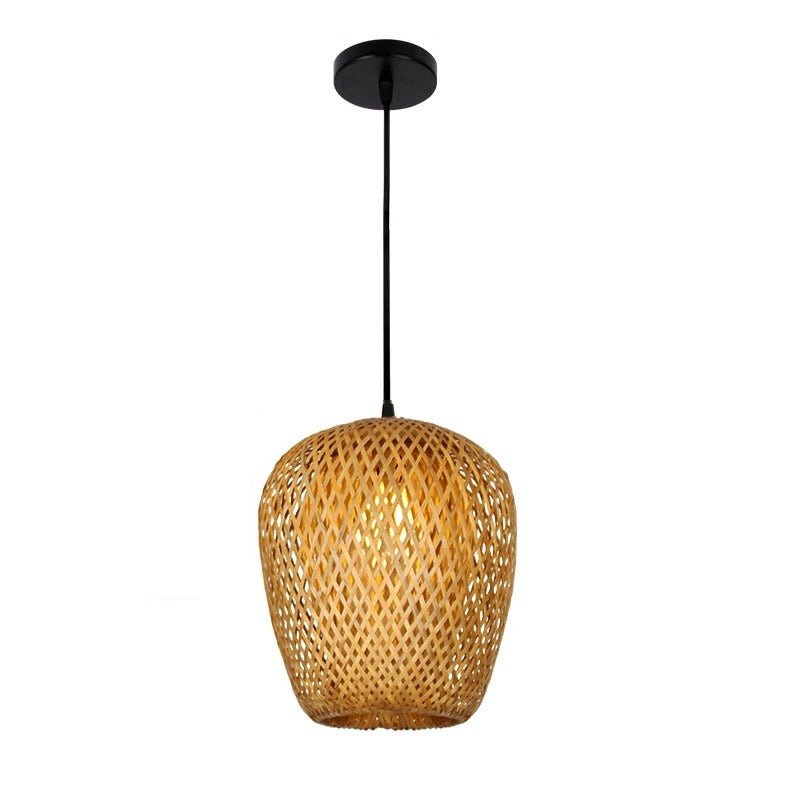 Pendant Lamp - Hand-woven Bamboo - Elegant Oriental Ambient Lighting
