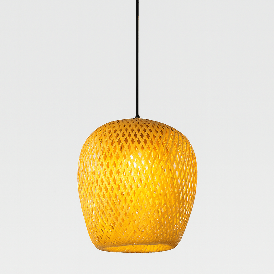 Pendant Lamp - Hand-woven Bamboo - Elegant Oriental Ambient Lighting