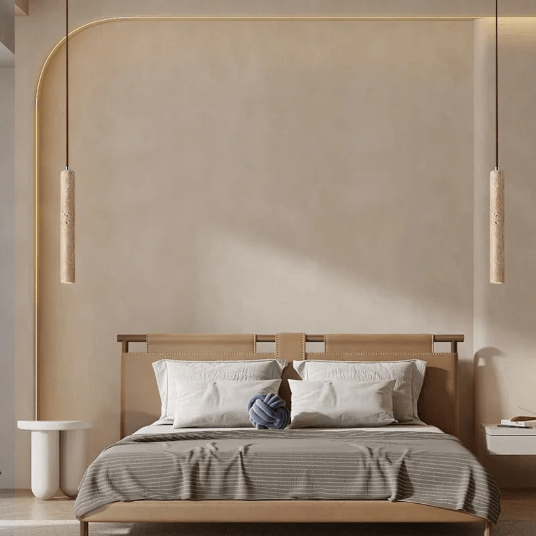 Pendant Lamp - Minimalist LED Chandelier Travertine Design