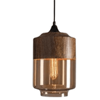 Pendant lamp - Scandinavian wood with tinted glass