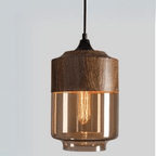 Pendant lamp - Scandinavian wood with tinted glass