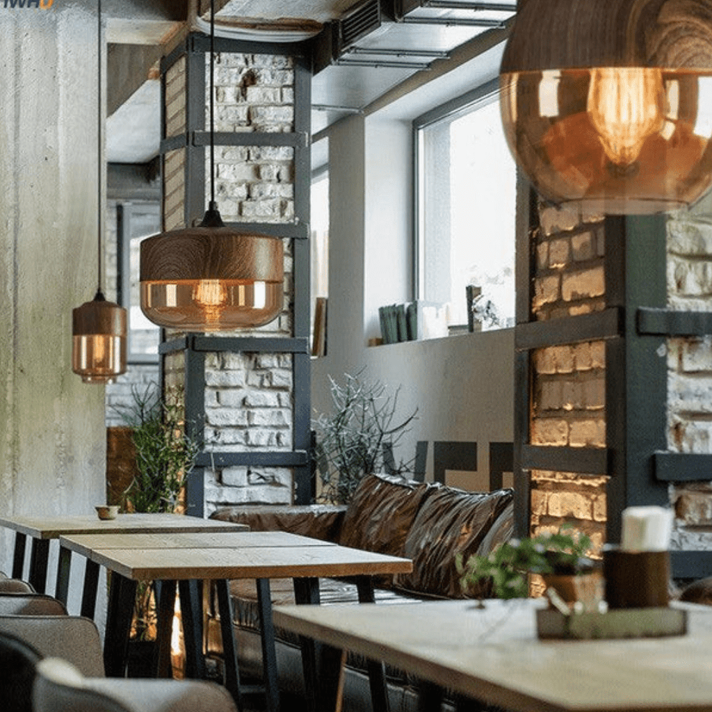 Pendant lamp - Scandinavian wood with tinted glass