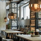 Pendant lamp - Scandinavian wood with tinted glass