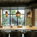 Pendant lamp - Scandinavian wood with tinted glass
