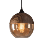 Pendant lamp - Scandinavian wood with tinted glass