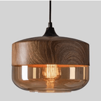 Pendant lamp - Scandinavian wood with tinted glass