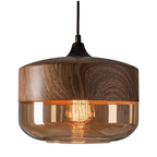 Pendant lamp - Scandinavian wood with tinted glass