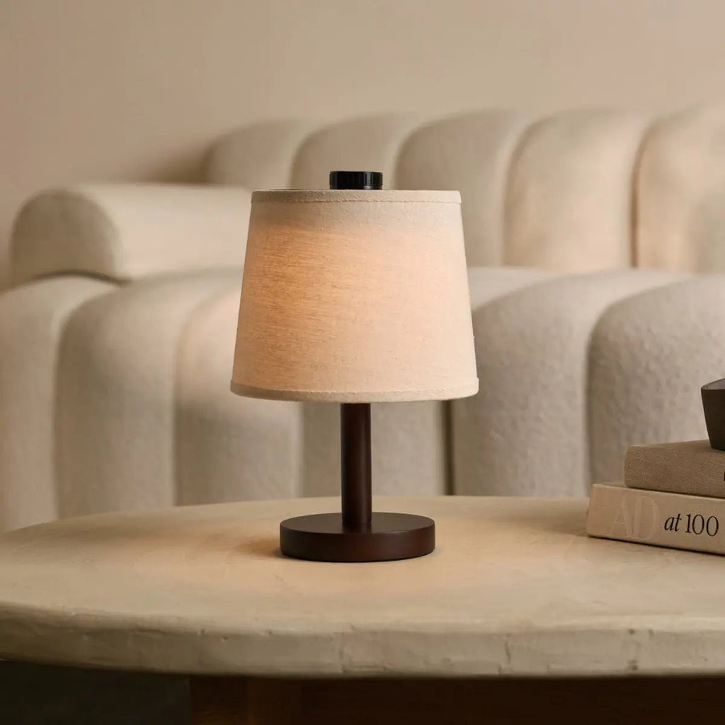 Table Lamp - Dimmable Minimalist Wooden Lamp - Rechargeable