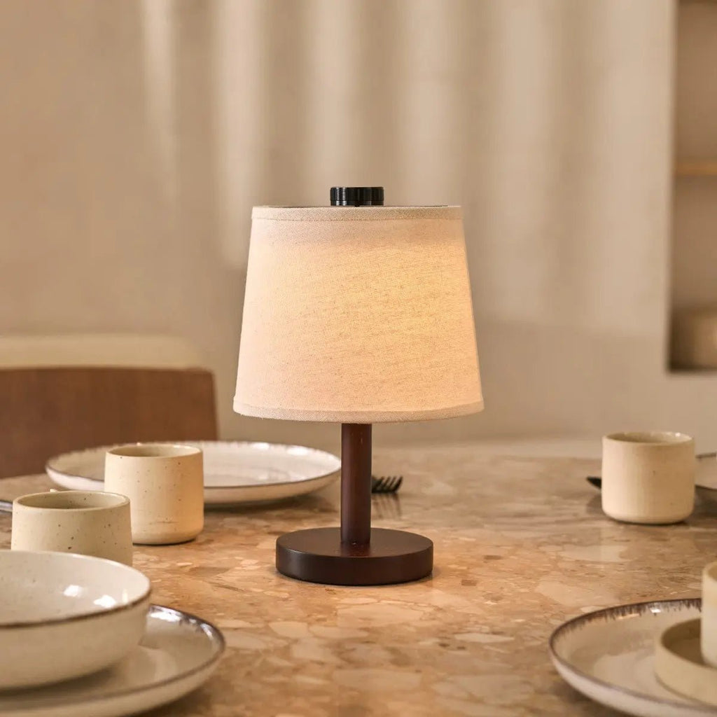 Table Lamp - Dimmable Minimalist Wooden Lamp - Rechargeable