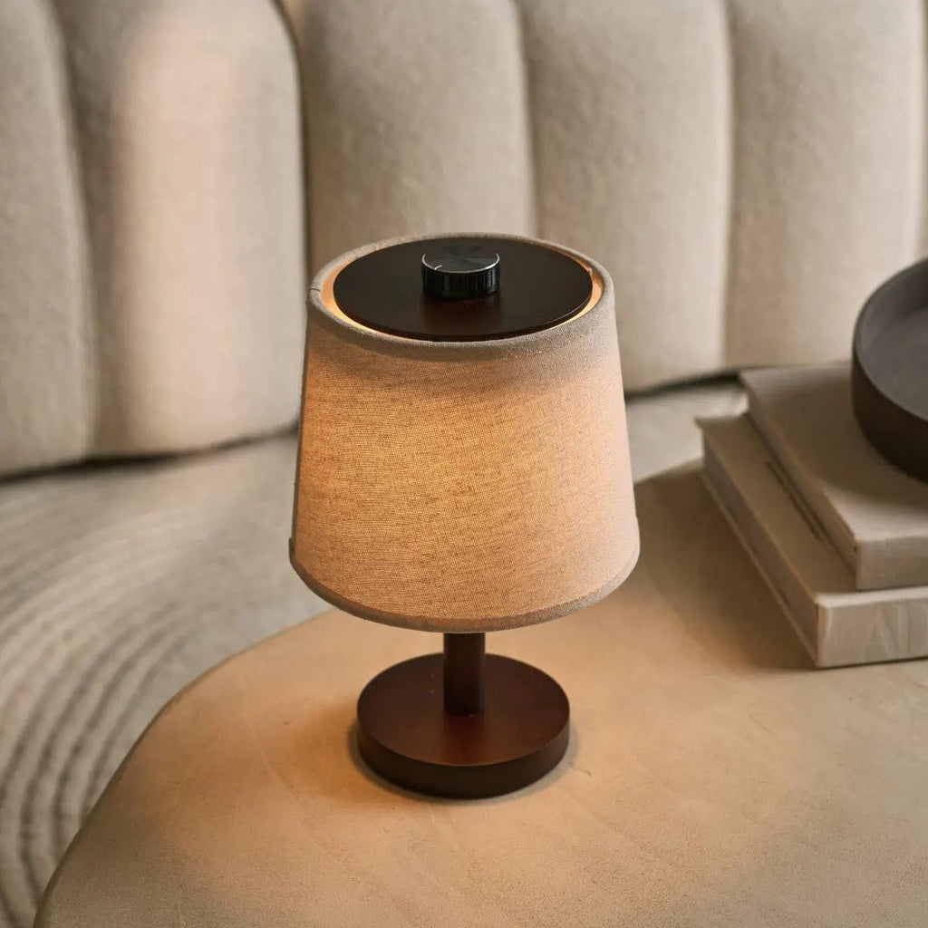 Table Lamp - Dimmable Minimalist Wooden Lamp - Rechargeable