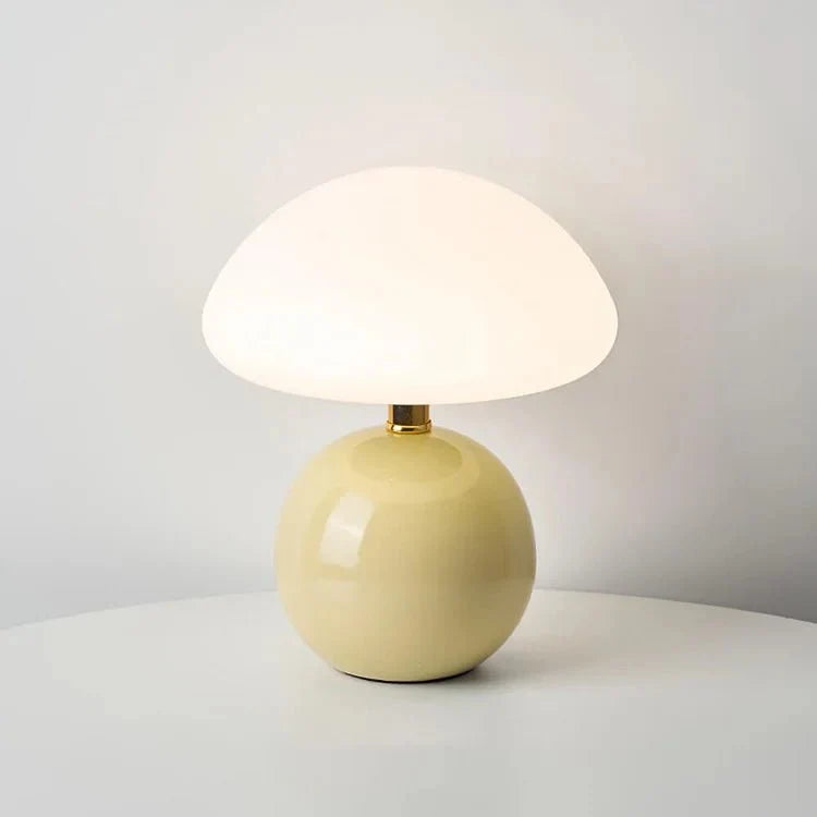 Table lamp - Cream-colored finish - Mushroom shape