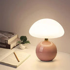 Table lamp - Cream-colored finish - Mushroom shape