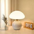 Table lamp - Cream-colored finish - Mushroom shape